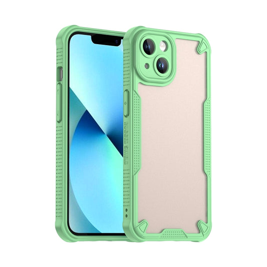 For iPhone 14 Armor Glaze PC Hybrid TPU Phone Case(Green) by buy2fix