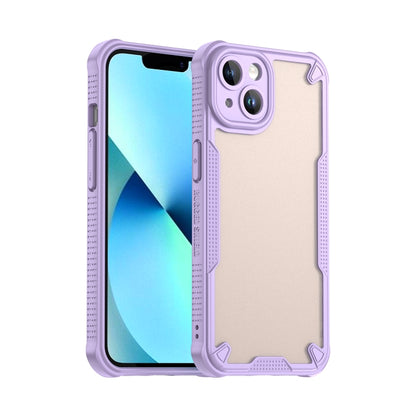 For iPhone 14 Armor Glaze PC Hybrid TPU Phone Case(Purple) by buy2fix