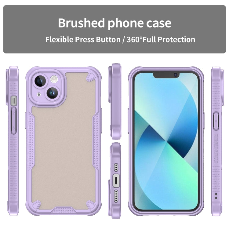 For iPhone 14 Armor Glaze PC Hybrid TPU Phone Case(Purple) by buy2fix