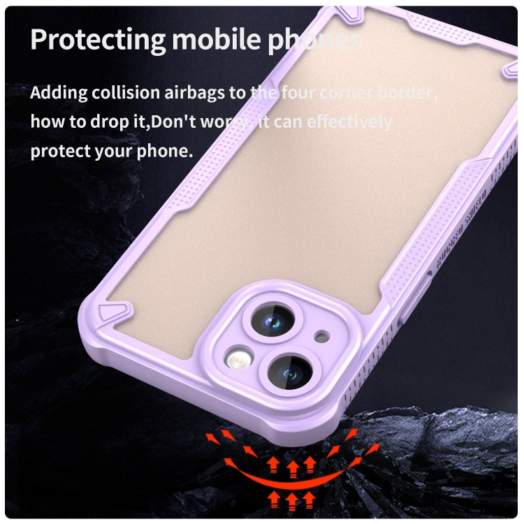 For iPhone 14 Armor Glaze PC Hybrid TPU Phone Case(Purple) by buy2fix