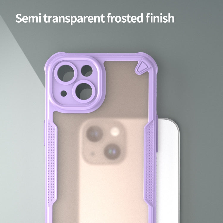 For iPhone 14 Armor Glaze PC Hybrid TPU Phone Case(Purple) by buy2fix