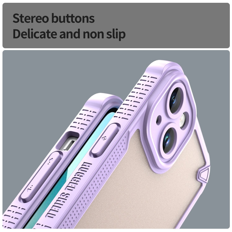 For iPhone 14 Armor Glaze PC Hybrid TPU Phone Case(Purple) by buy2fix