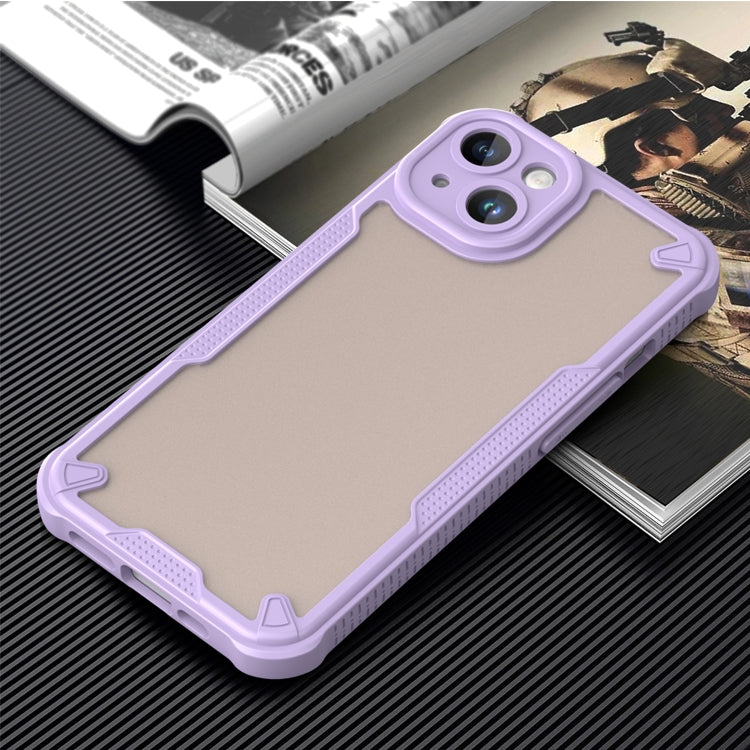 For iPhone 14 Armor Glaze PC Hybrid TPU Phone Case(Purple) by buy2fix