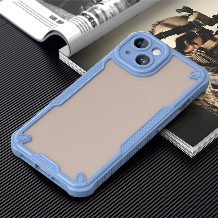 For iPhone 14 Plus Armor Glaze PC Hybrid TPU Phone Case(Blue) - iPhone 14 Plus Cases by buy2fix | Online Shopping UK | buy2fix