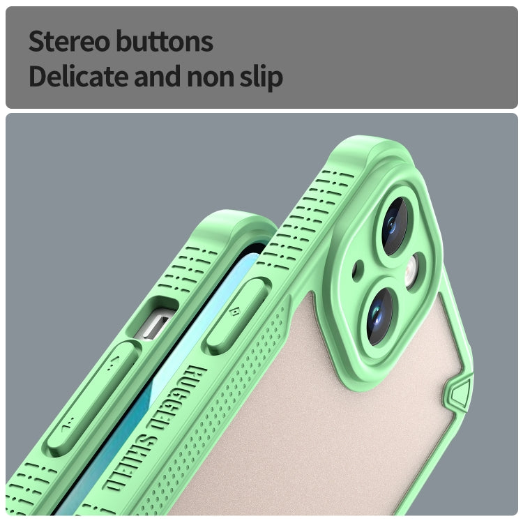 For iPhone 14 Plus Armor Glaze PC Hybrid TPU Phone Case(Green) - iPhone 14 Plus Cases by buy2fix | Online Shopping UK | buy2fix
