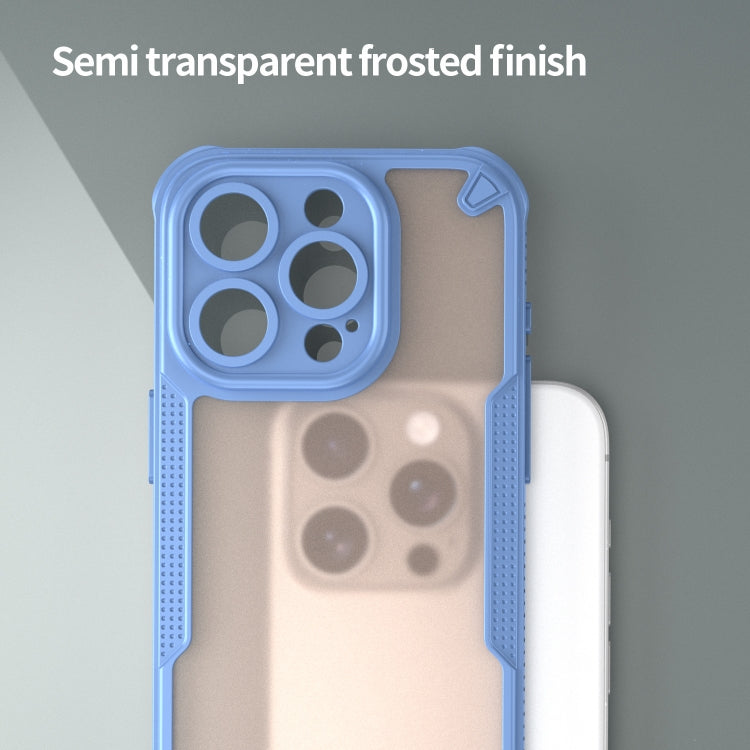For iPhone 14 Pro Armor Glaze PC Hybrid TPU Phone Case(Blue) - iPhone 14 Pro Cases by buy2fix | Online Shopping UK | buy2fix
