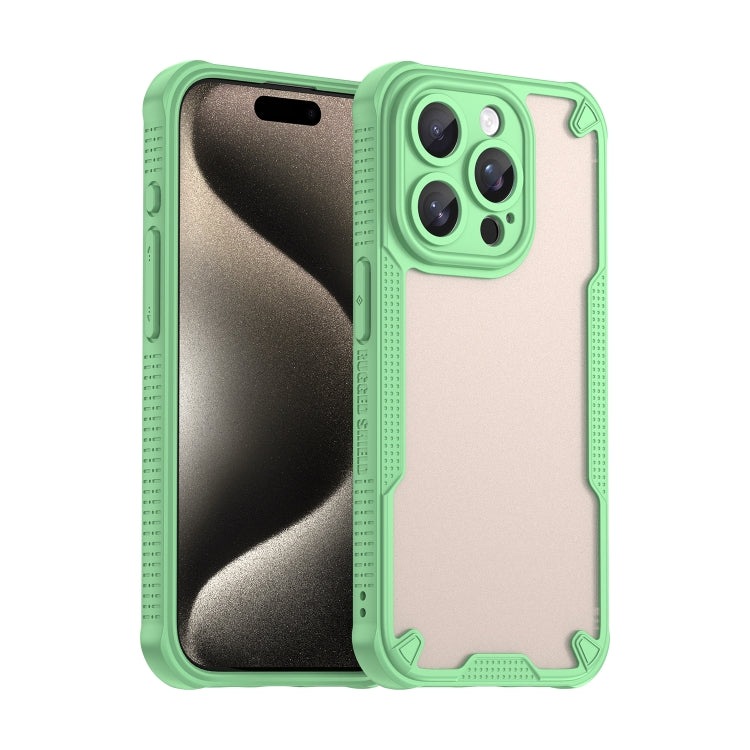 For iPhone 14 Pro Armor Glaze PC Hybrid TPU Phone Case(Green) - iPhone 14 Pro Cases by buy2fix | Online Shopping UK | buy2fix