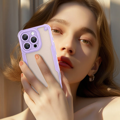 For iPhone 14 Pro Armor Glaze PC Hybrid TPU Phone Case(Purple) - iPhone 14 Pro Cases by buy2fix | Online Shopping UK | buy2fix