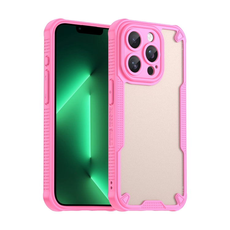 For iPhone 13 Pro Armor Glaze PC Hybrid TPU Phone Case(Pink) by buy2fix