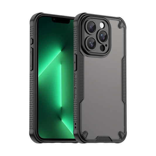 For iPhone 13 Pro Armor Glaze PC Hybrid TPU Phone Case(Black) by buy2fix