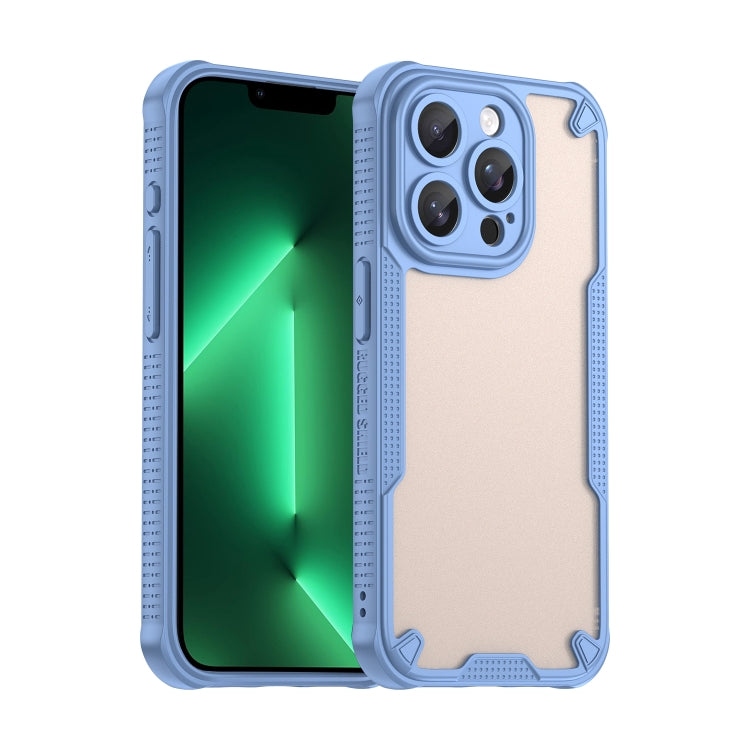 For iPhone 13 Pro Armor Glaze PC Hybrid TPU Phone Case(Blue) by buy2fix