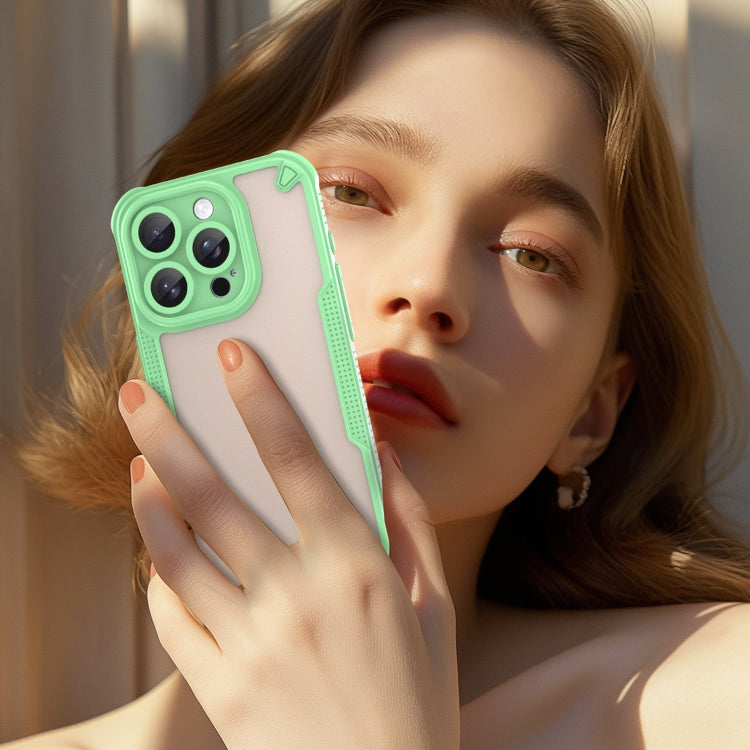 For iPhone 13 Pro Armor Glaze PC Hybrid TPU Phone Case(Green) by buy2fix