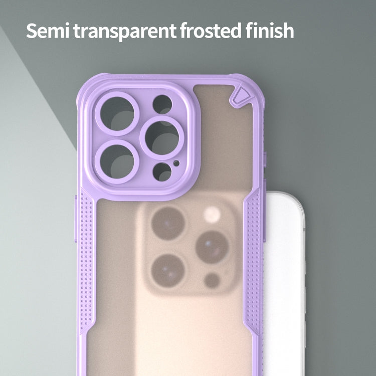 For iPhone 13 Pro Armor Glaze PC Hybrid TPU Phone Case(Purple) by buy2fix