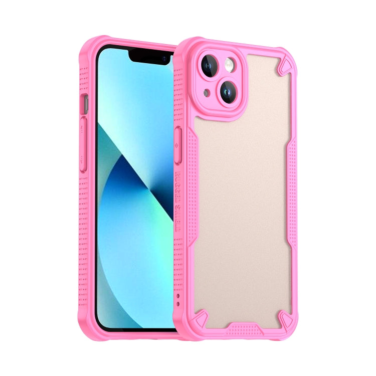 For iPhone 13 Armor Glaze PC Hybrid TPU Phone Case(Pink) by buy2fix
