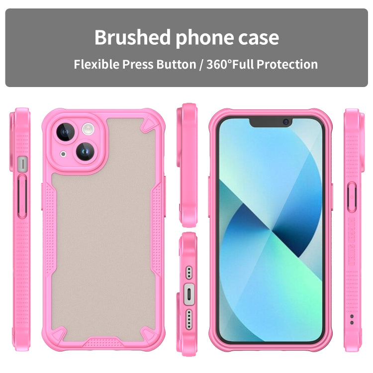 For iPhone 13 Armor Glaze PC Hybrid TPU Phone Case(Pink) by buy2fix
