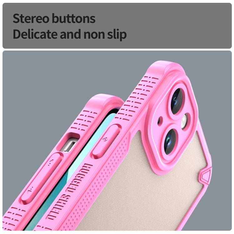 For iPhone 13 Armor Glaze PC Hybrid TPU Phone Case(Pink) by buy2fix