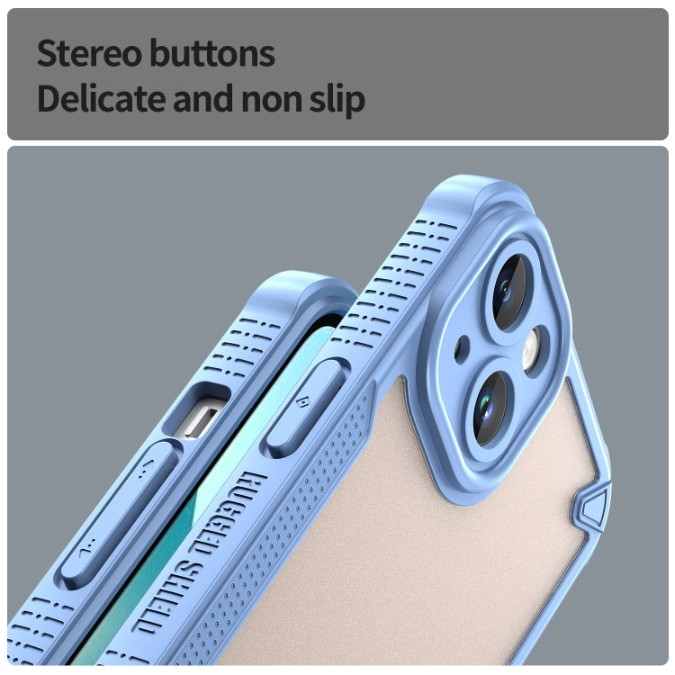 For iPhone 13 Armor Glaze PC Hybrid TPU Phone Case(Blue) by buy2fix