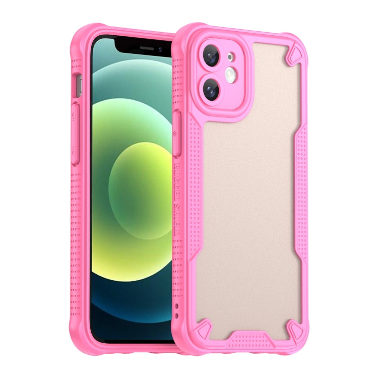 For iPhone 12 Armor Glaze PC Hybrid TPU Phone Case(Pink) by buy2fix