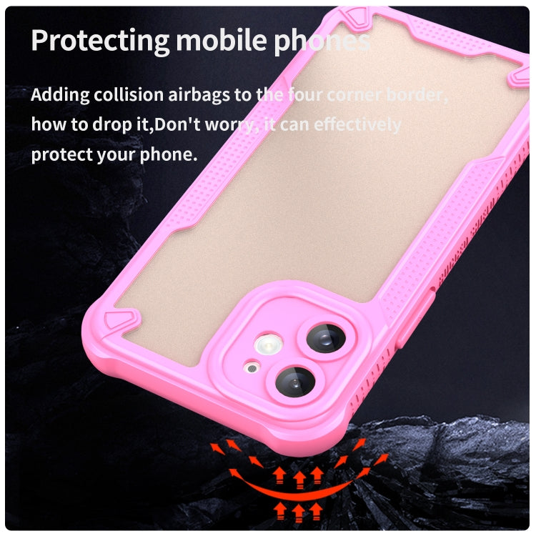 For iPhone 12 Armor Glaze PC Hybrid TPU Phone Case(Pink) by buy2fix