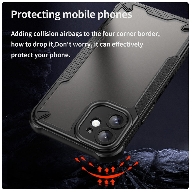 For iPhone 12 Armor Glaze PC Hybrid TPU Phone Case(Black) by buy2fix