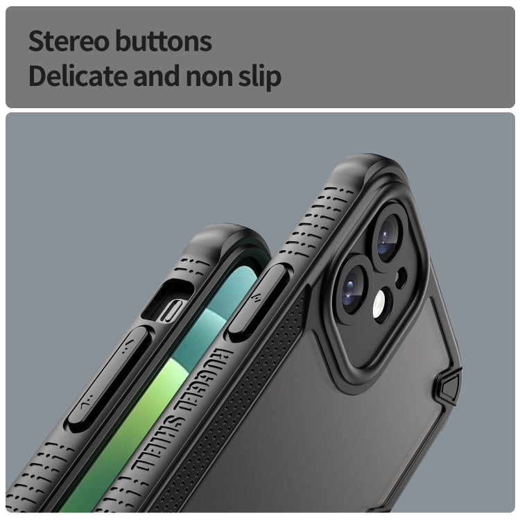 For iPhone 12 Armor Glaze PC Hybrid TPU Phone Case(Black) by buy2fix