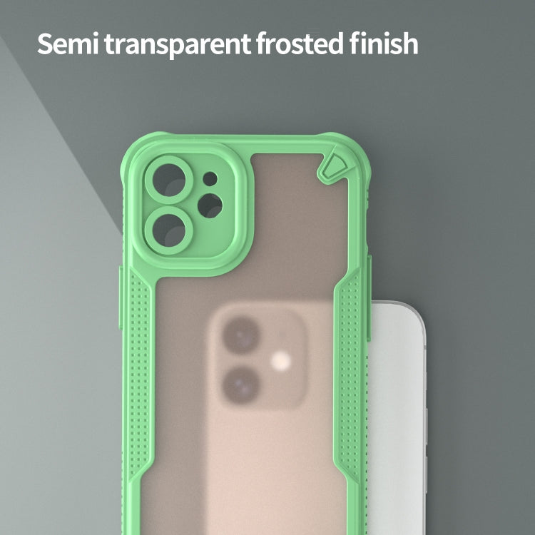 For iPhone 12 Armor Glaze PC Hybrid TPU Phone Case(Green) by buy2fix