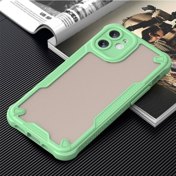 For iPhone 12 Armor Glaze PC Hybrid TPU Phone Case(Green) by buy2fix
