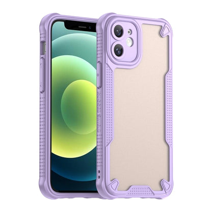 For iPhone 12 Armor Glaze PC Hybrid TPU Phone Case(Purple) by buy2fix