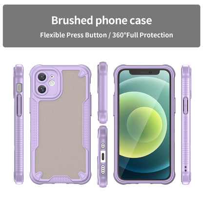 For iPhone 12 Armor Glaze PC Hybrid TPU Phone Case(Purple) by buy2fix