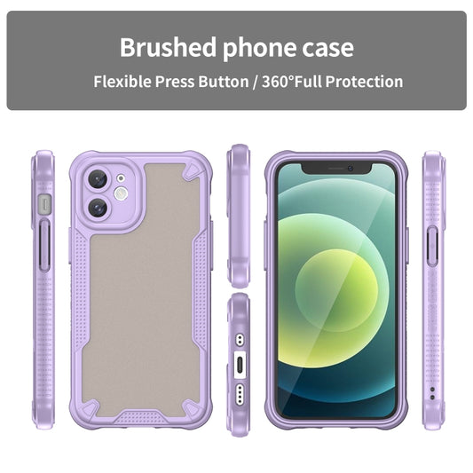 For iPhone 12 Armor Glaze PC Hybrid TPU Phone Case(Purple) by buy2fix