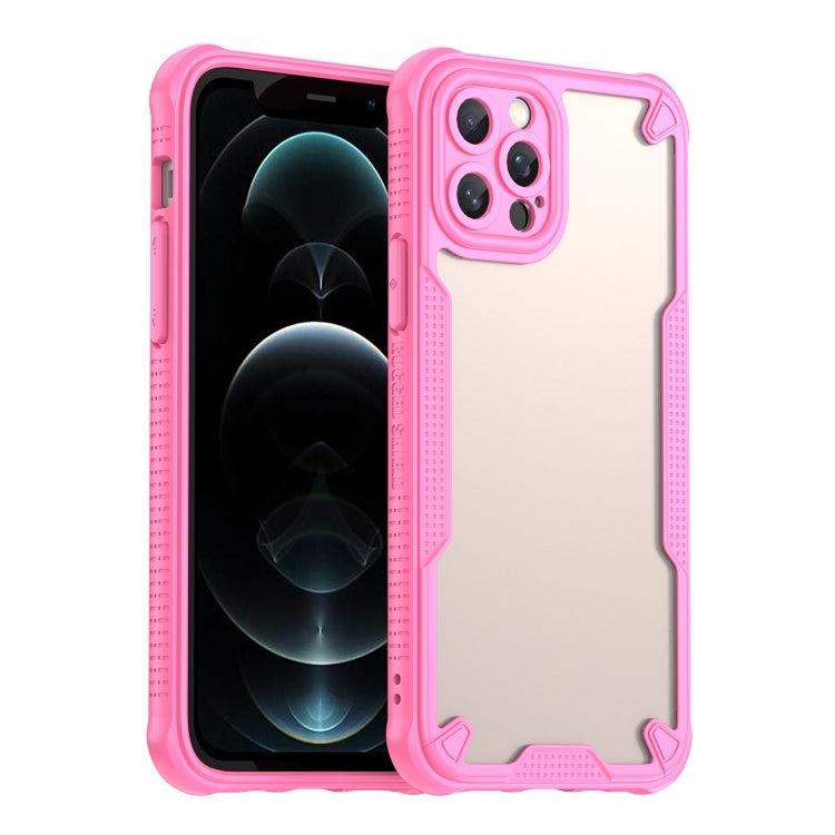 For iPhone 12 Pro Max Armor Glaze PC Hybrid TPU Phone Case(Pink) by buy2fix