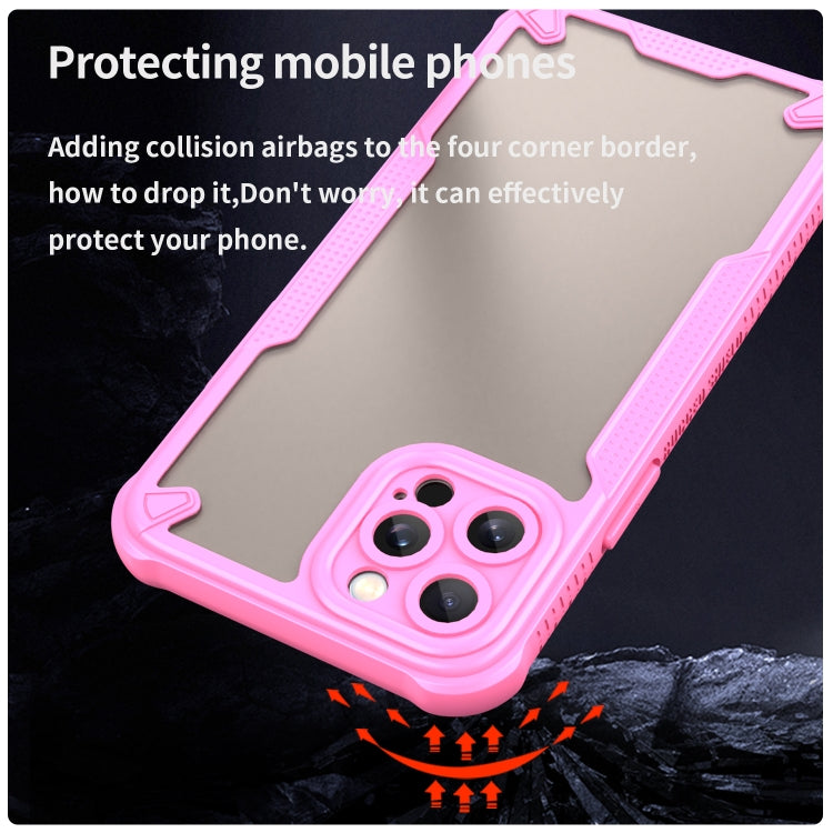 For iPhone 12 Pro Max Armor Glaze PC Hybrid TPU Phone Case(Pink) by buy2fix