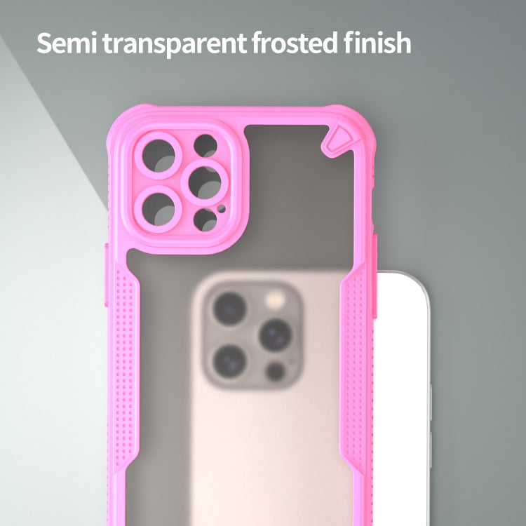 For iPhone 12 Pro Max Armor Glaze PC Hybrid TPU Phone Case(Pink) by buy2fix