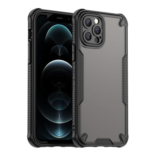 For iPhone 12 Pro Max Armor Glaze PC Hybrid TPU Phone Case(Black) by buy2fix