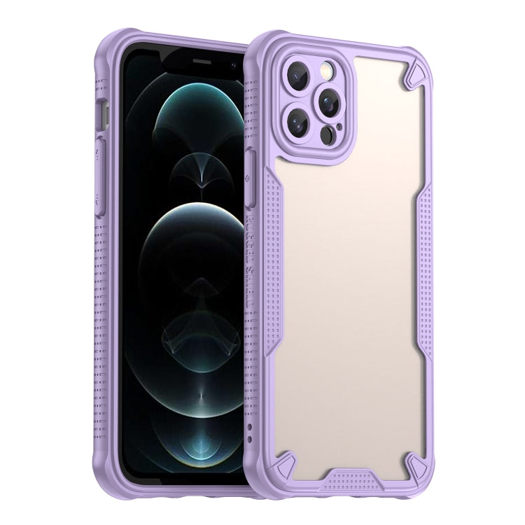 For iPhone 12 Pro Max Armor Glaze PC Hybrid TPU Phone Case(Purple) by buy2fix