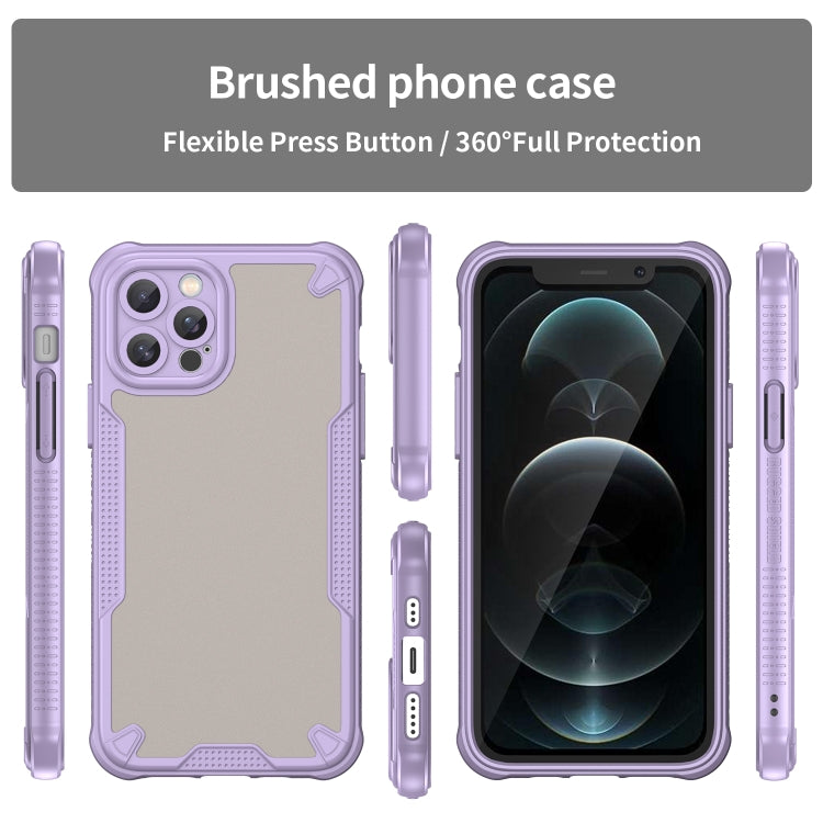 For iPhone 12 Pro Max Armor Glaze PC Hybrid TPU Phone Case(Purple) by buy2fix