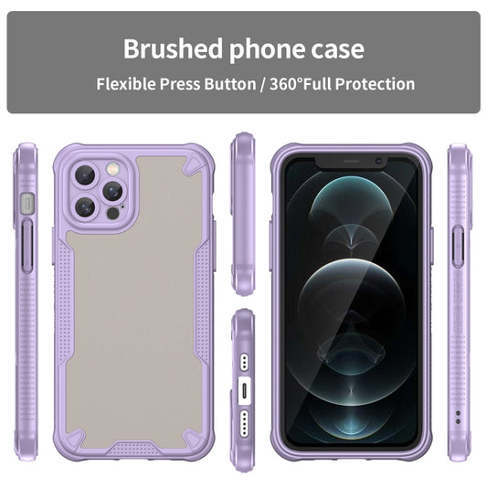 For iPhone 12 Pro Max Armor Glaze PC Hybrid TPU Phone Case(Purple) by buy2fix