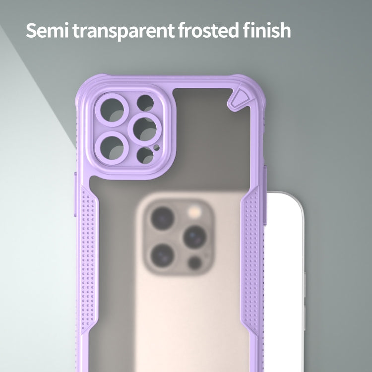 For iPhone 12 Pro Max Armor Glaze PC Hybrid TPU Phone Case(Purple) by buy2fix