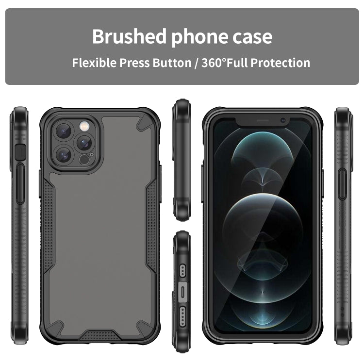 For iPhone 12 Pro Armor Glaze PC Hybrid TPU Phone Case(Black) by buy2fix