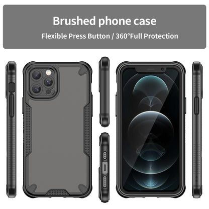 For iPhone 12 Pro Armor Glaze PC Hybrid TPU Phone Case(Black) by buy2fix