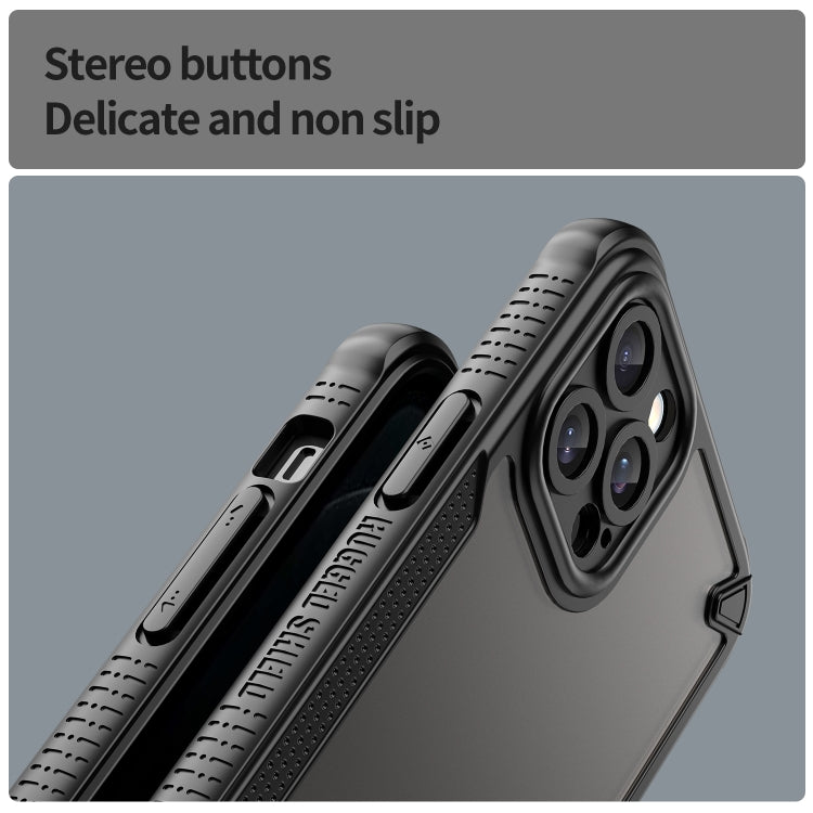 For iPhone 12 Pro Armor Glaze PC Hybrid TPU Phone Case(Black) by buy2fix