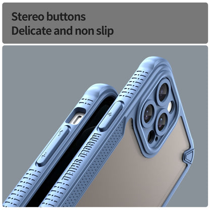 For iPhone 12 Pro Armor Glaze PC Hybrid TPU Phone Case(Blue) by buy2fix