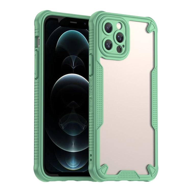 For iPhone 12 Pro Armor Glaze PC Hybrid TPU Phone Case(Green) by buy2fix