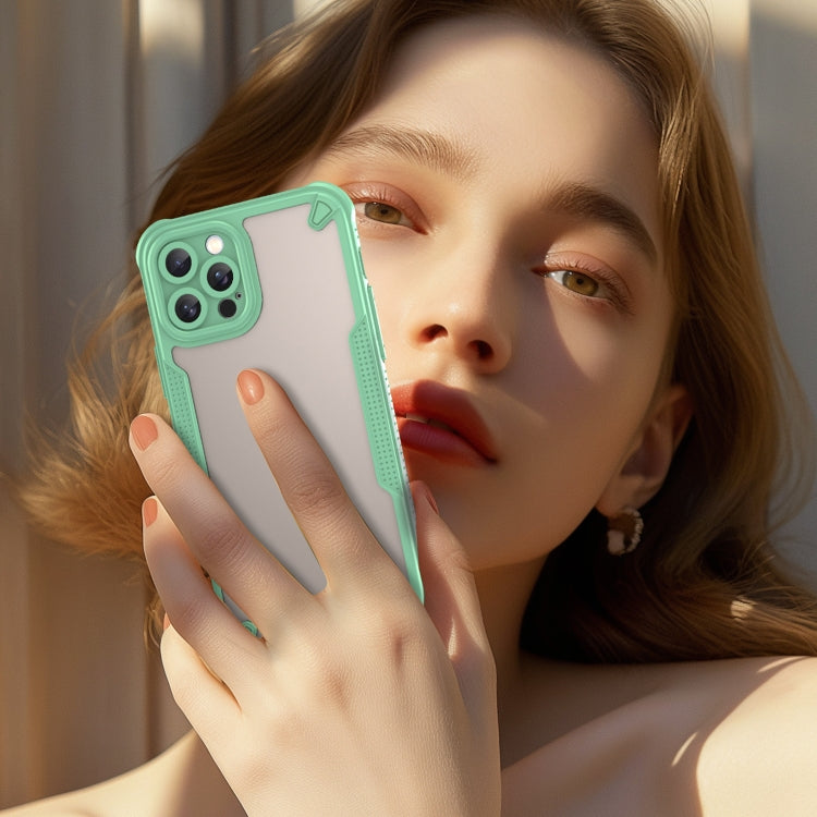 For iPhone 12 Pro Armor Glaze PC Hybrid TPU Phone Case(Green) by buy2fix