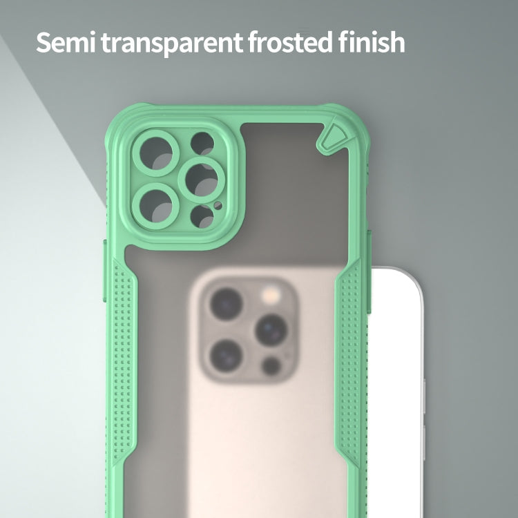 For iPhone 12 Pro Armor Glaze PC Hybrid TPU Phone Case(Green) by buy2fix