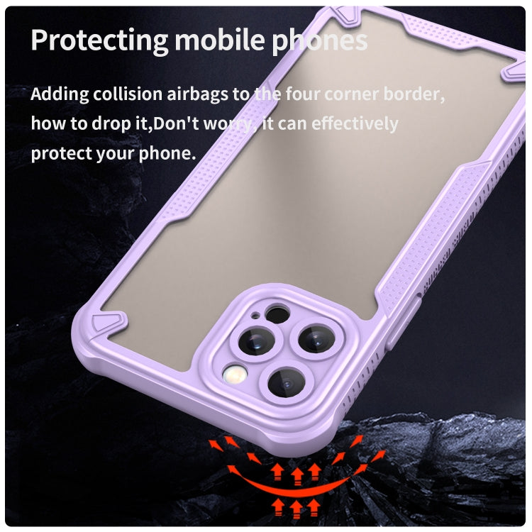 For iPhone 12 Pro Armor Glaze PC Hybrid TPU Phone Case(Purple) by buy2fix