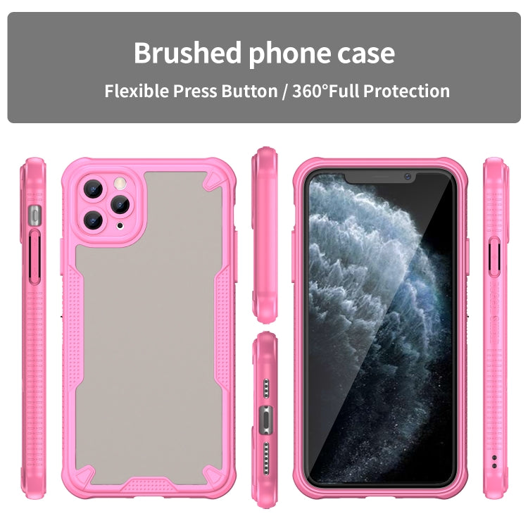 For iPhone 11 Pro Armor Glaze PC Hybrid TPU Phone Case(Pink) by buy2fix