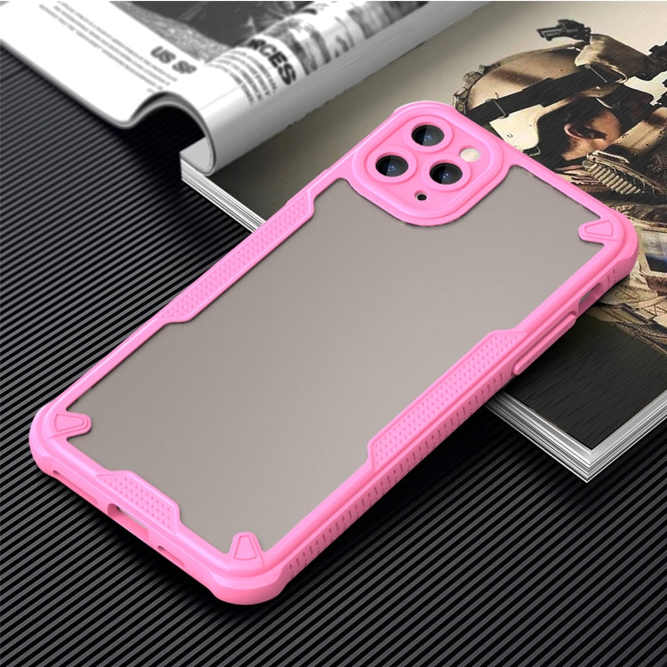 For iPhone 11 Pro Armor Glaze PC Hybrid TPU Phone Case(Pink) by buy2fix