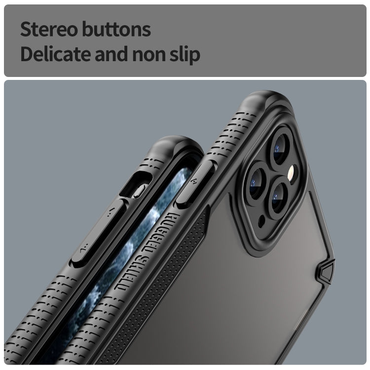 For iPhone 11 Pro Armor Glaze PC Hybrid TPU Phone Case(Black) by buy2fix