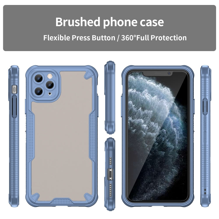 For iPhone 11 Pro Armor Glaze PC Hybrid TPU Phone Case(Blue) by buy2fix